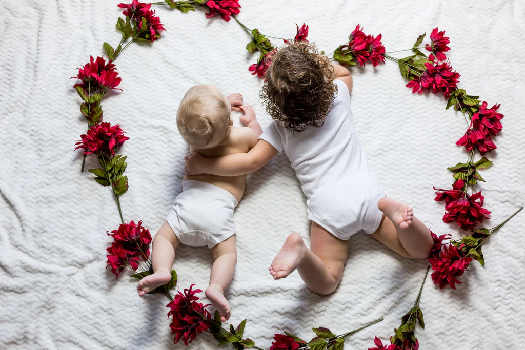 babies with roses